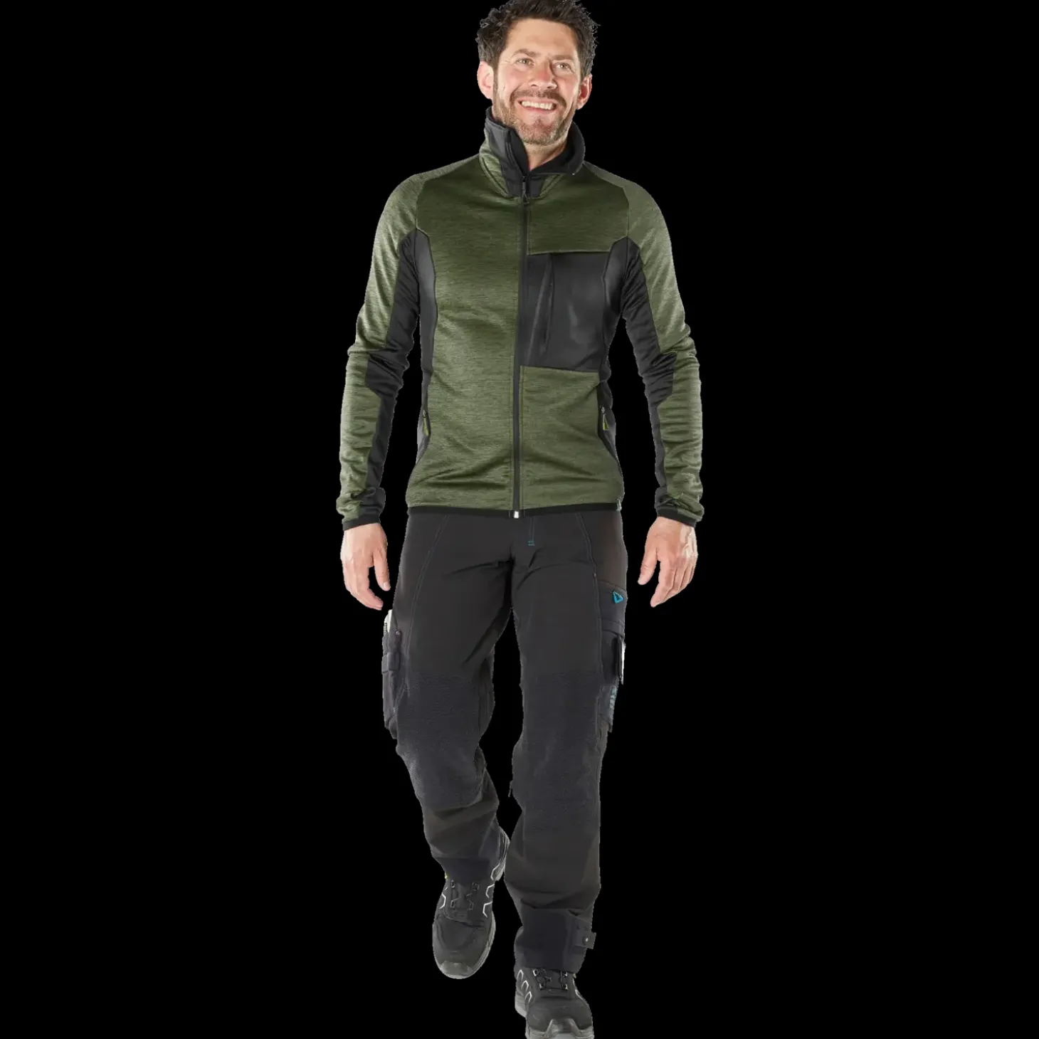 Mascot Advanced fleecetrøje med lynlås mosgrøn/sort str. XL