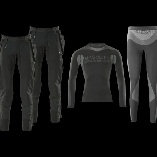 Mascot workwear box inkl. 2x håndværkerbukser og funktionsundertøj sort str. 82C54