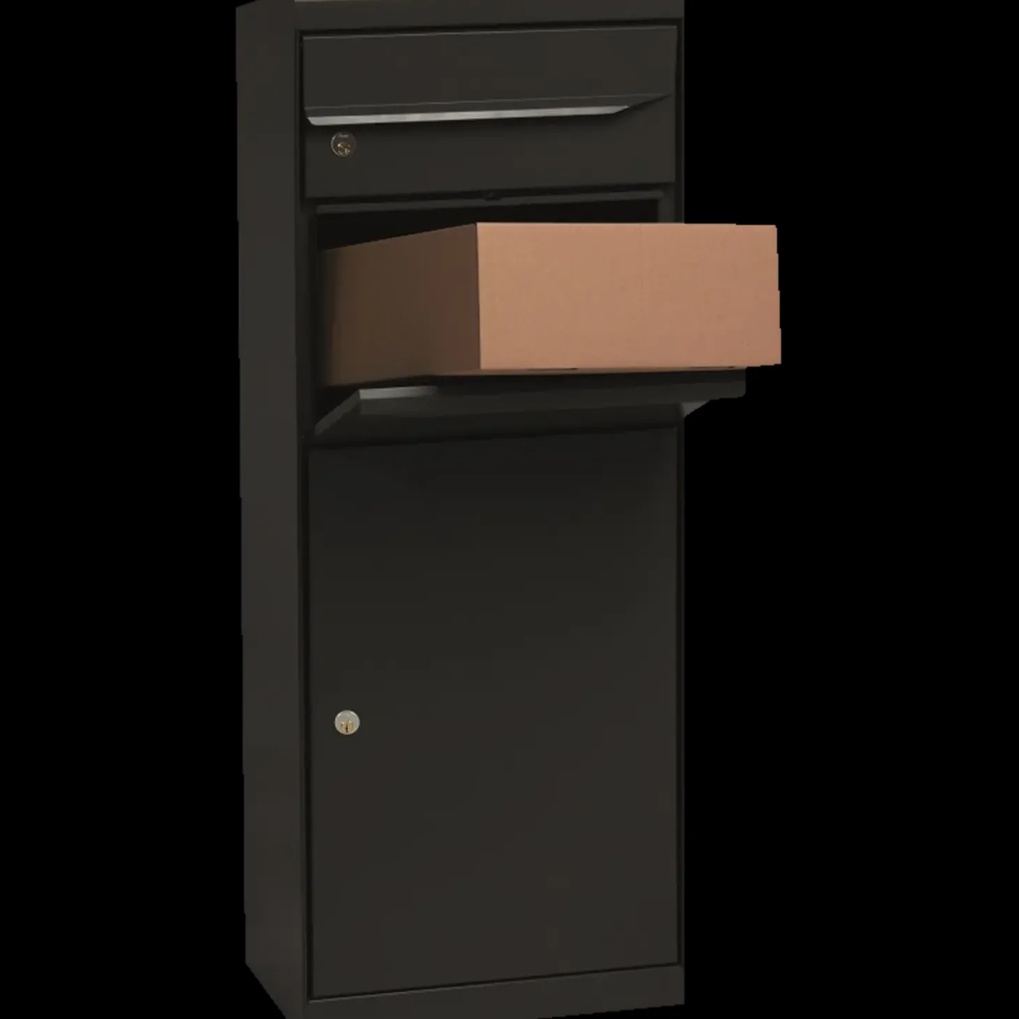 ME|FA pakkepostkasse Maple m/montagestænger (661) gråsort mat