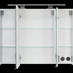 Mikelo Reno spejlskab 80x60x15 cm hvid højglans