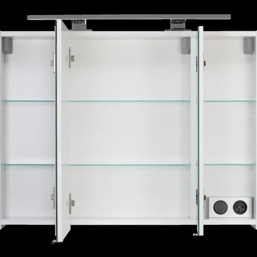 Mikelo Reno spejlskab 80x60x15 cm hvid højglans