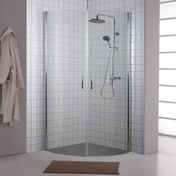Milobad brusehjørne 5 mm klar 90x195x90 cm