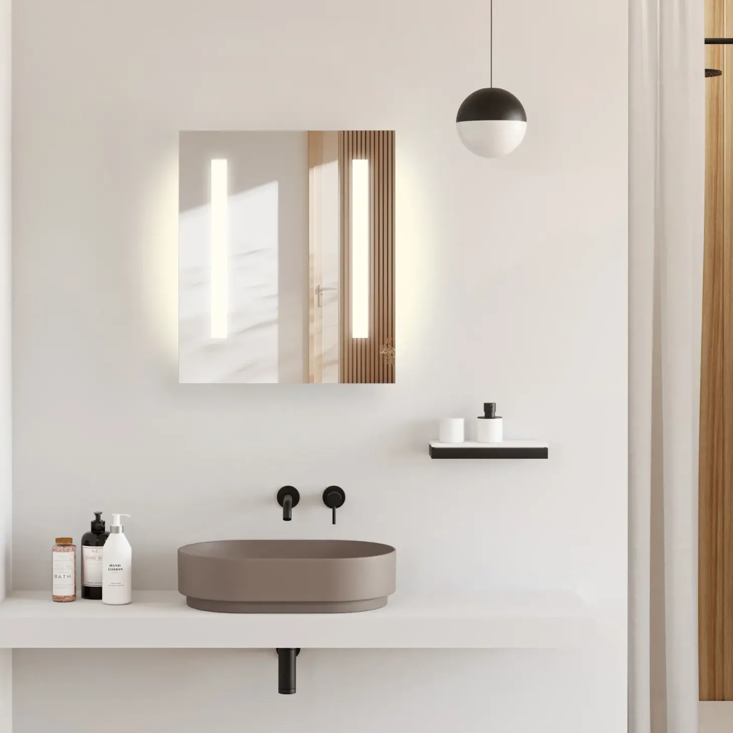 Milobad C23 spejl m/LED 70x60 cm