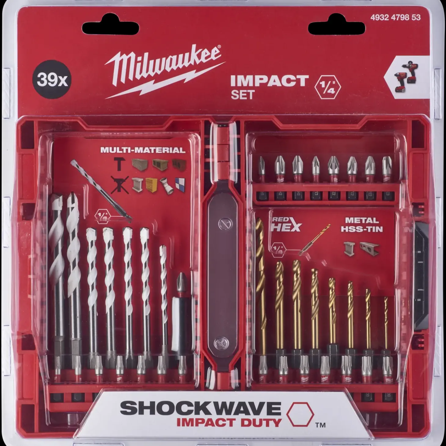 Milwaukee bor-bitssæt 39 stk