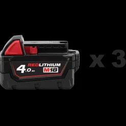 Milwaukee M18 BDD-403C 18V bore-/skruemaskine 3x4.0 Ah batteri og lader