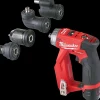 Milwaukee M12 bore-/skruemaskine med udskiftbare hoveder inkl. 2x 2,0Ah batteri og lader