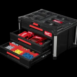 Milwaukee packout kuffert med 3 skuffer