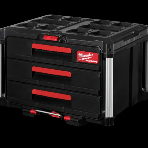 Milwaukee packout kuffert med 3 skuffer