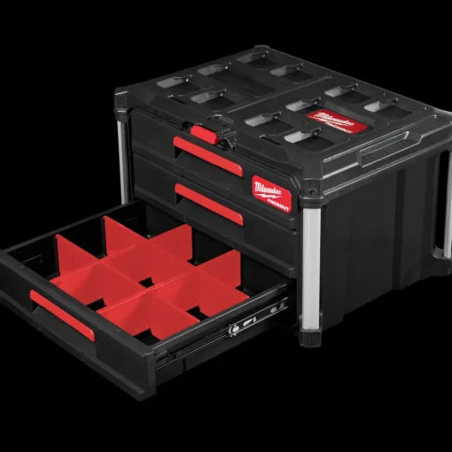 Milwaukee packout kuffert med 3 skuffer