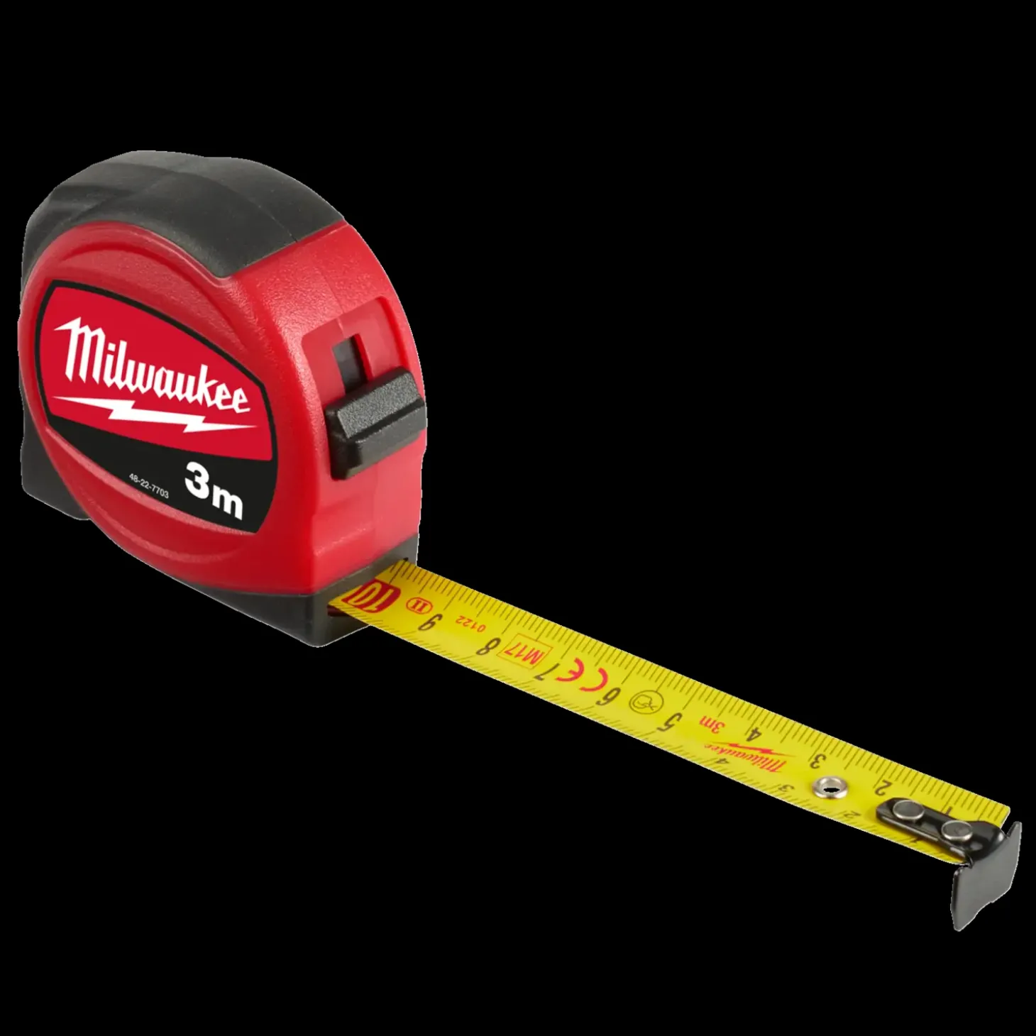 Milwaukee S3/16 mm slimline målebånd 3 m