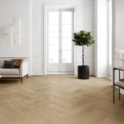 Moland Super Brisbane venstre-stav sildebens-parketgulv i eg