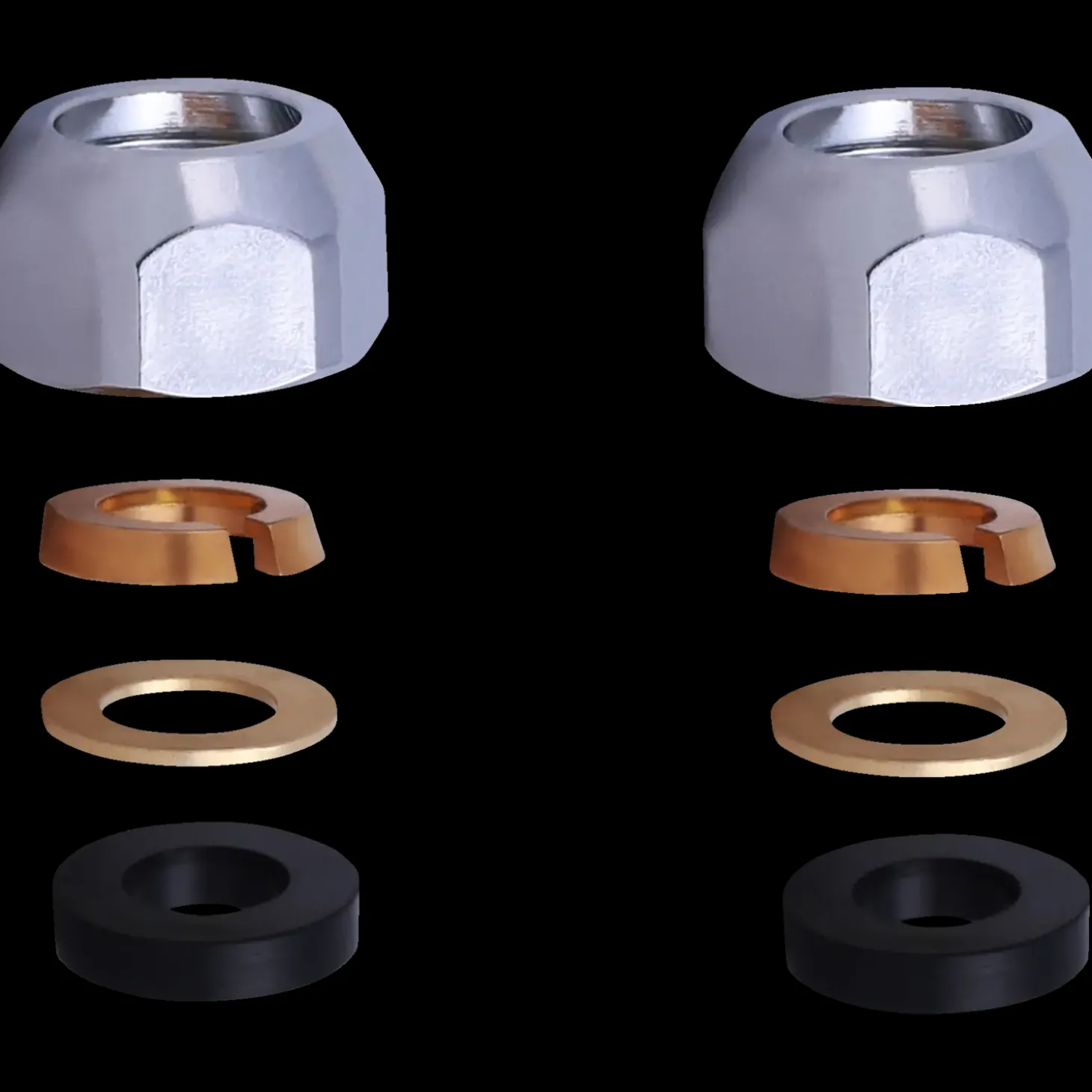 Monteringssæt t/armatur m/kobberrør 1/2"x10 mm krom