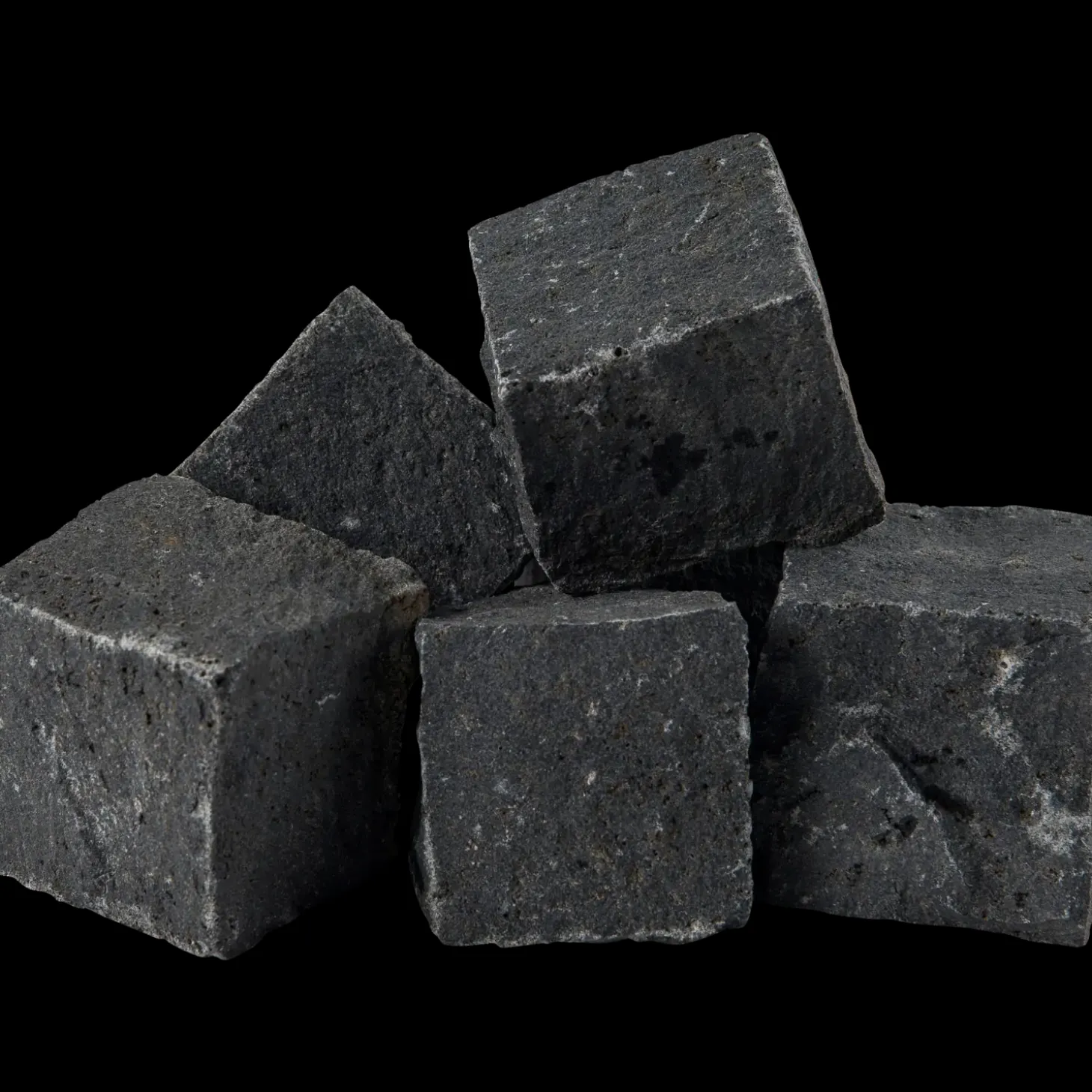 Mosaiksten G685 kløvet 6x6x5 cm sortgrå