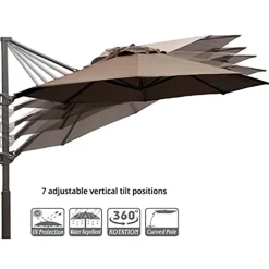 New york  hængeparasol 3x4m taupe