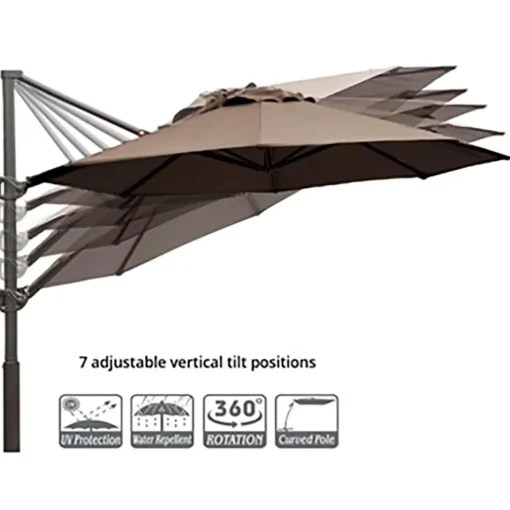 New york  hængeparasol 3x4m taupe