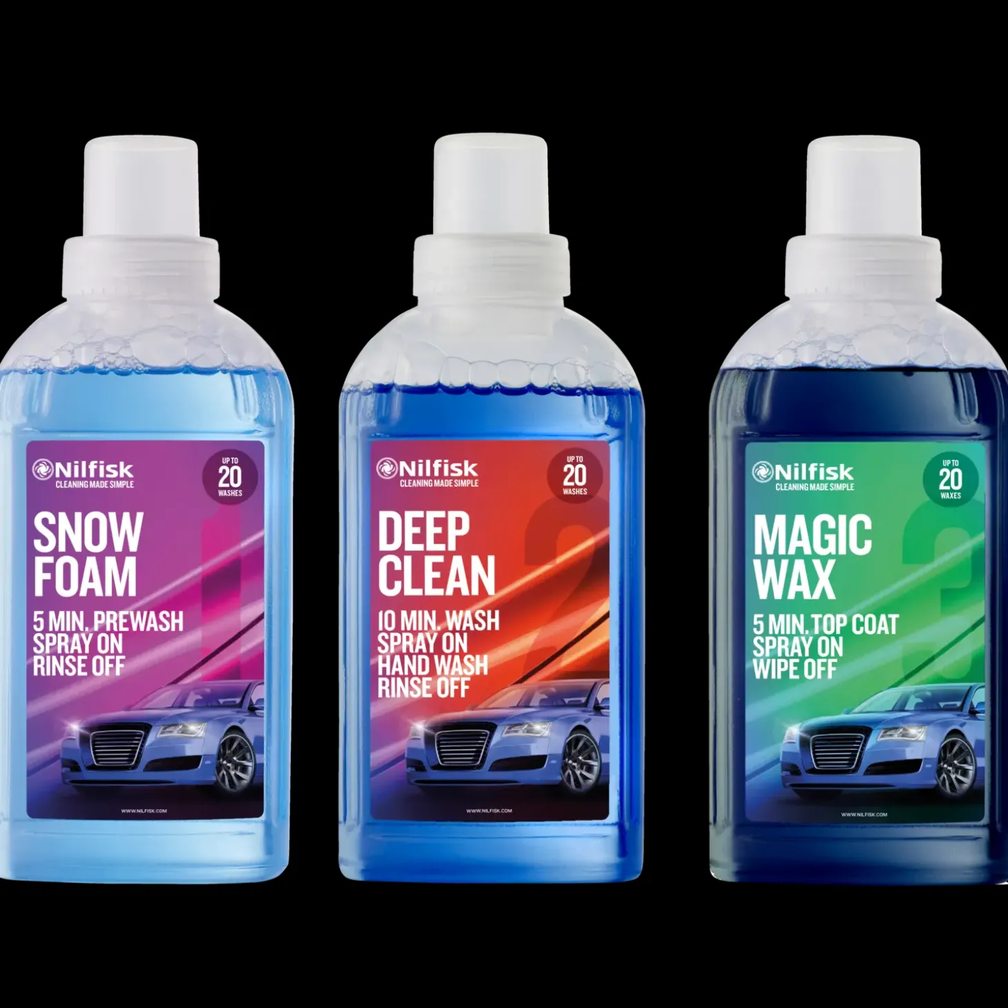 Nilfisk rengøringsmidler 3 dele