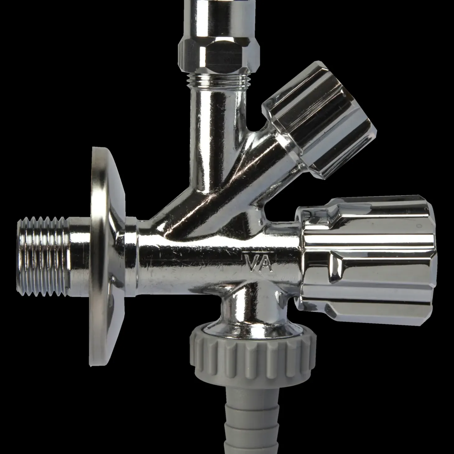 Nil-hane m/aftapventil 1/2"x10 mm forkromet