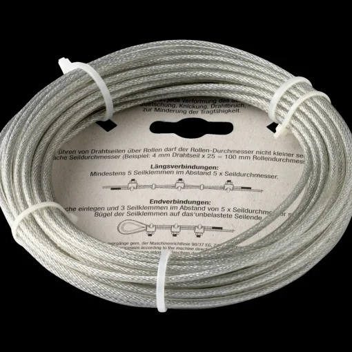 NKT stålwire 1,5/3 mm x 10 m elforz. PVC belagt
