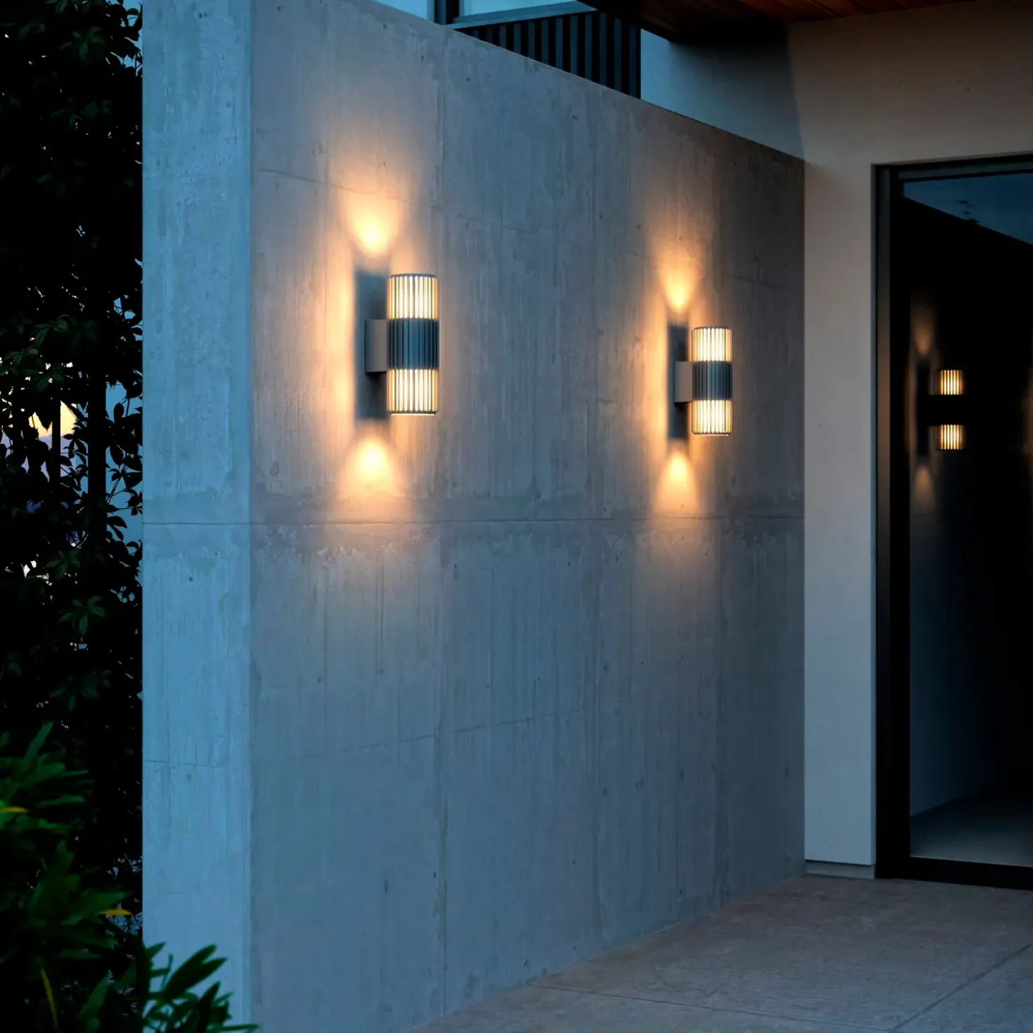 Nordlux Aludra dobbelt udendørs væglampe seaside antracit