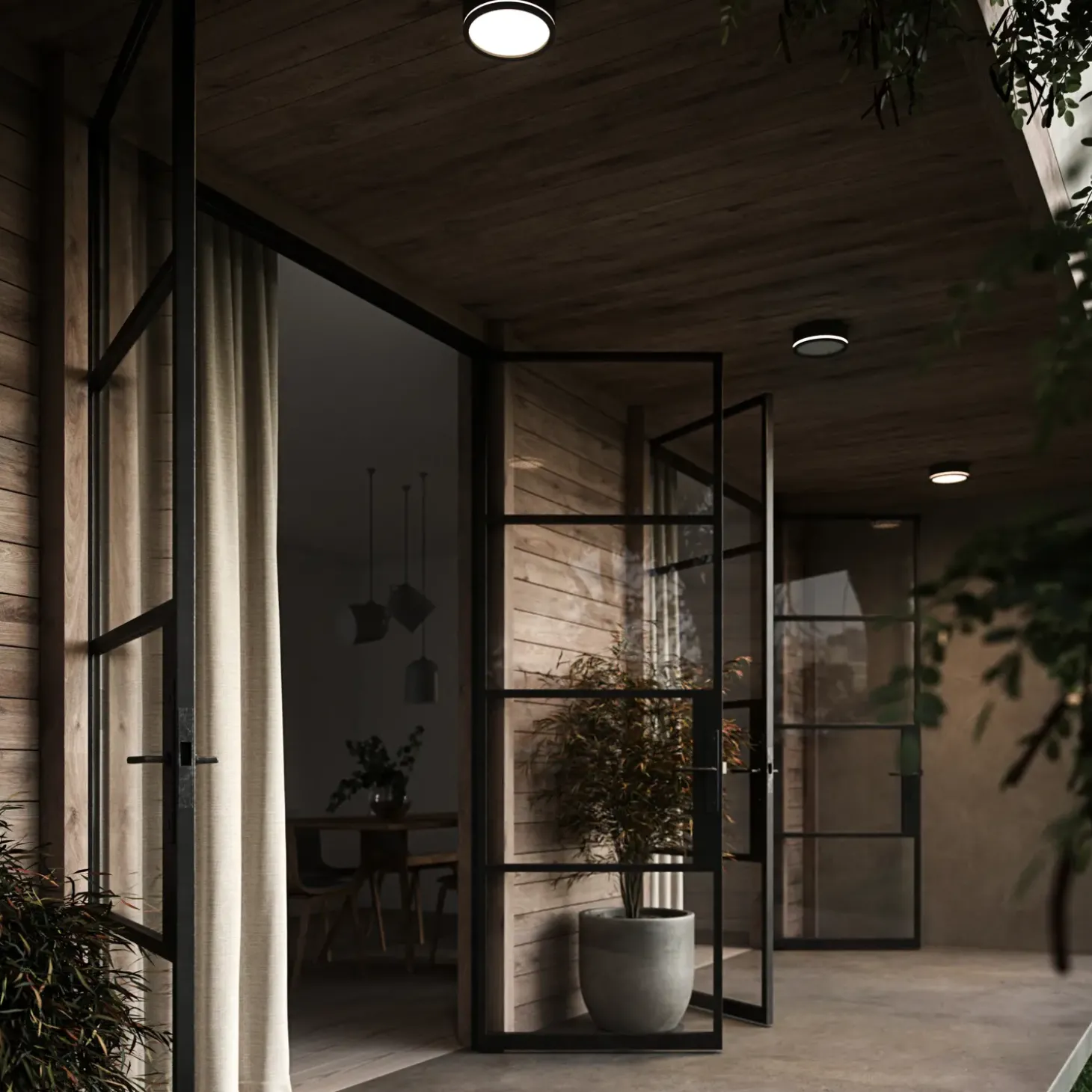 Nordlux Ava udendørs LED væglampe plafond sort