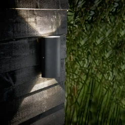 Nordlux Birk udendørs dobbelt væglampe sort