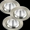 Nordlux Fremont LED-indbygningsspot 3-kit børstet stål