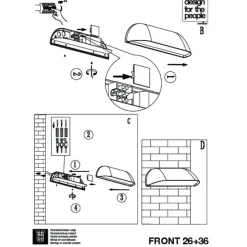 Nordlux Front 36 udendørs LED væglampe sort