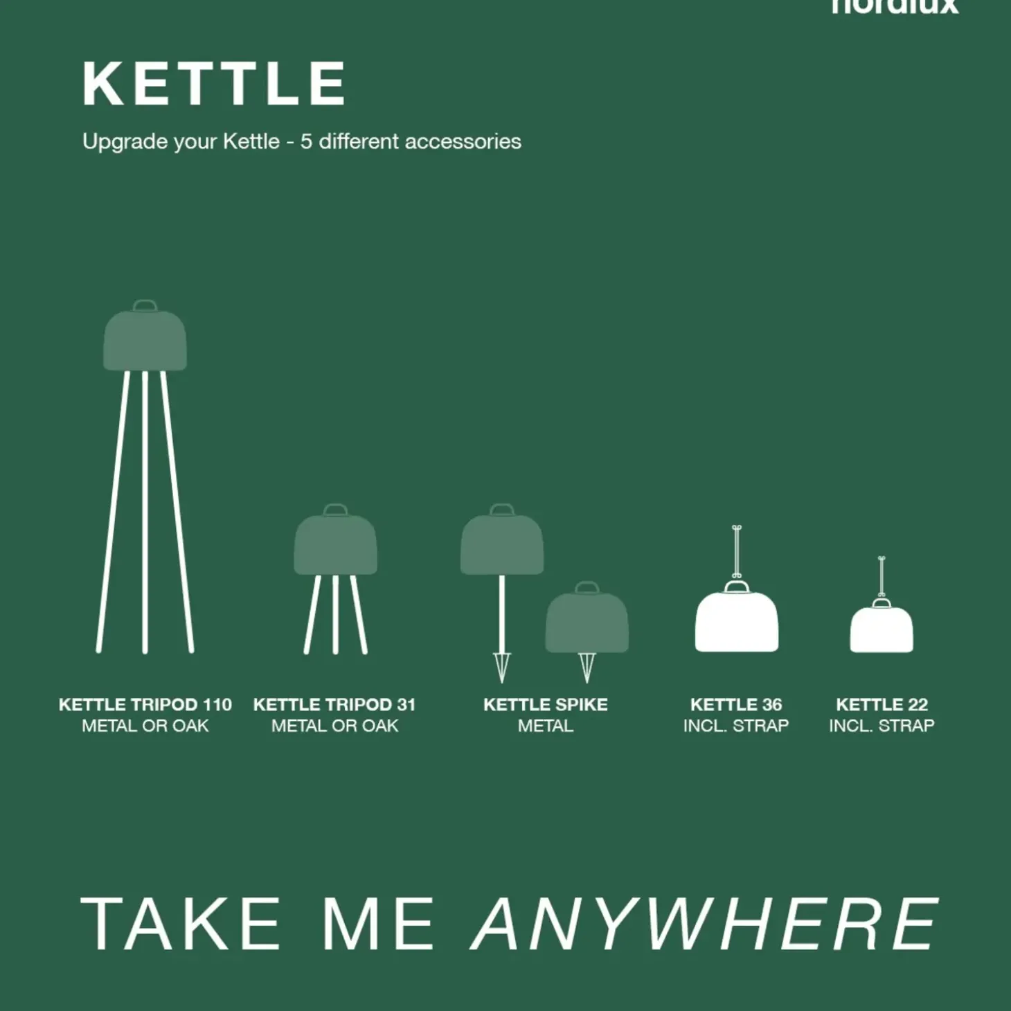 Nordlux Kettle Tripod 31 egetræ stel til Kettle