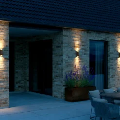 Nordlux Nico Round udendørs væglampe rustfarvet