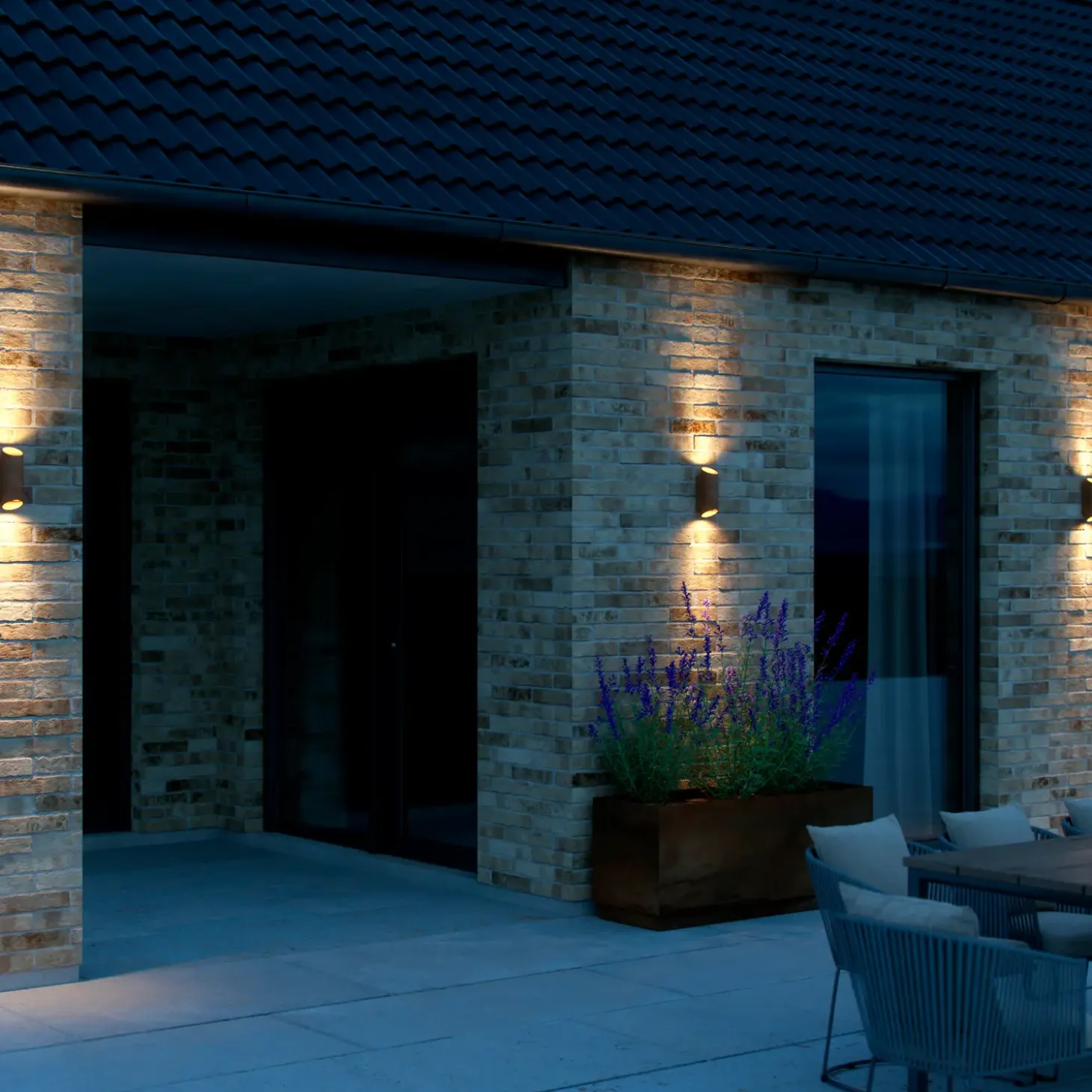 Nordlux Nico Round udendørs væglampe rustfarvet