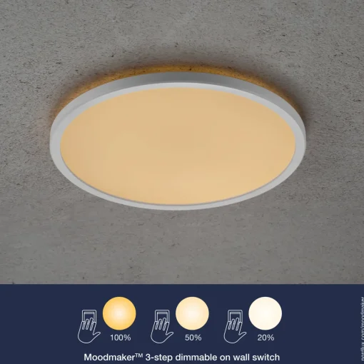 Nordlux Oja 2700K LED plafond 18W 3-trin dæmpbar hvid