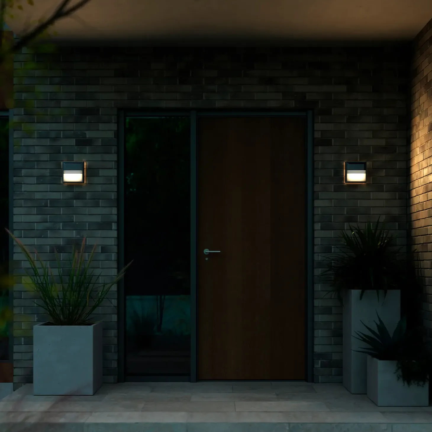 Nordlux Oliver udendørs firkantet væglampe sort