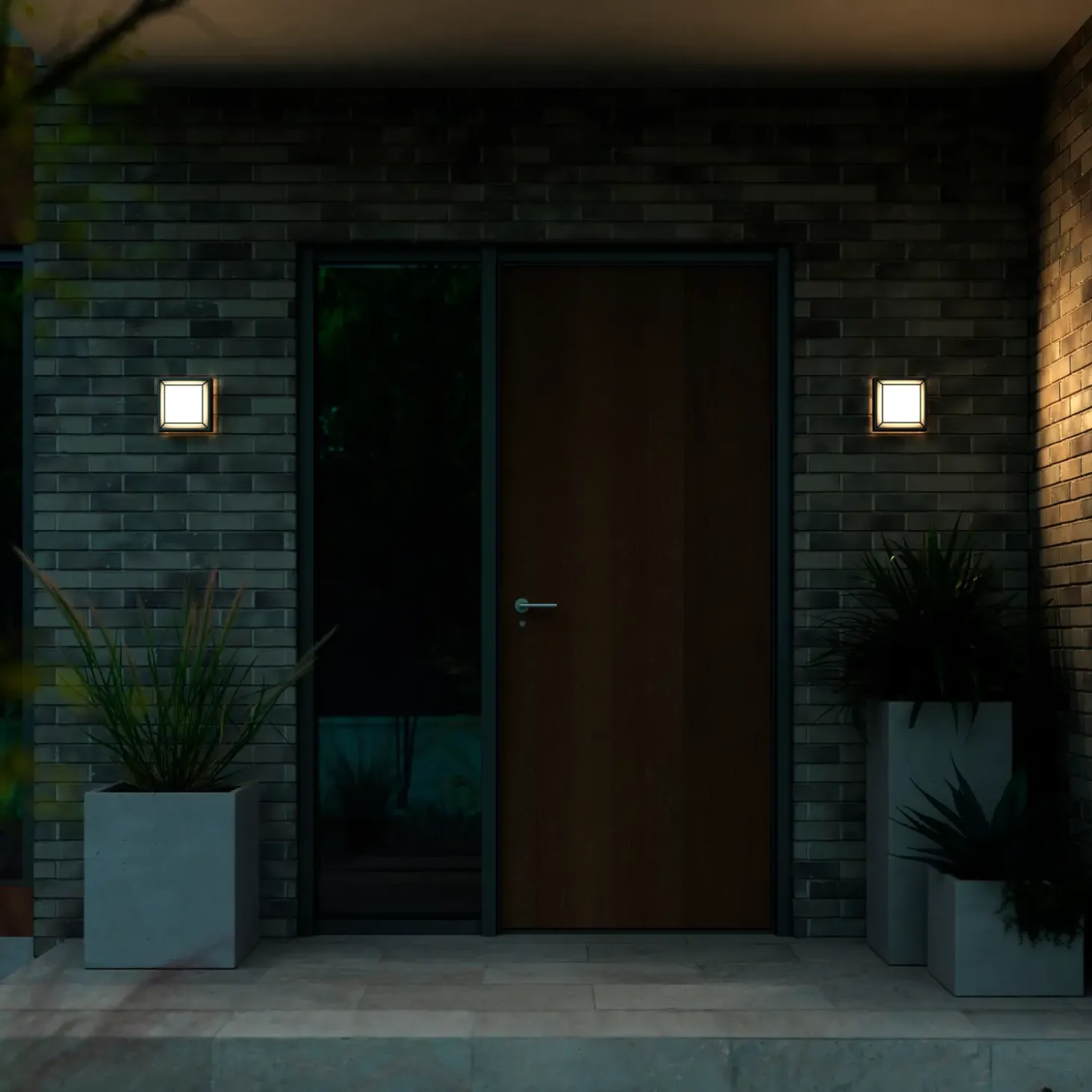 Nordlux Oliver udendørs firkantet væglampe sort