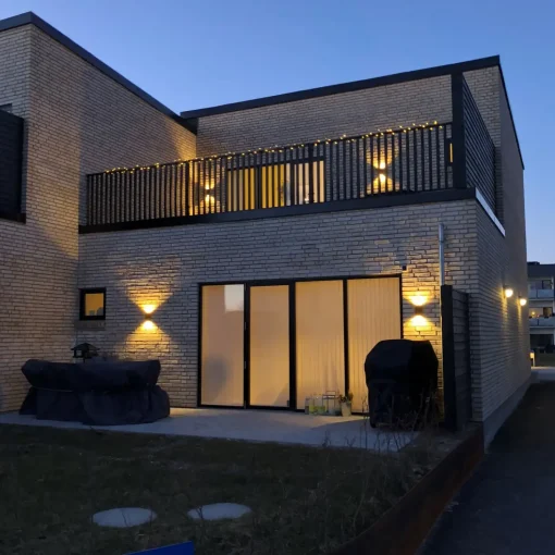 Nordlux Rold rund udendørs væglampe sort