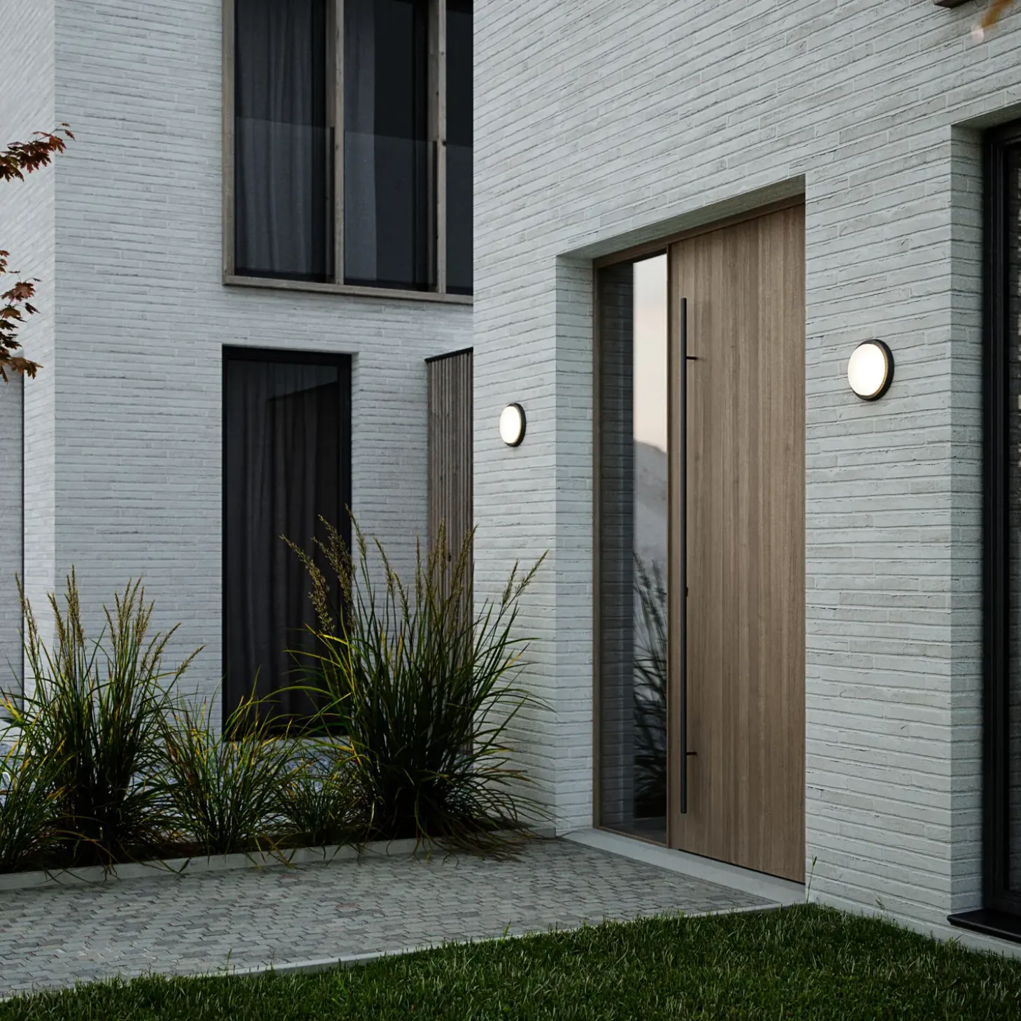 Nordlux rund udendørs væglampe sort