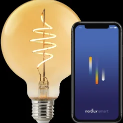 Nordlux smart pære LED E27 G95 4,7W ravfarvet