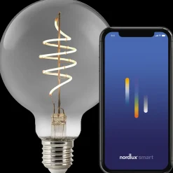 Nordlux smart pære LED E27 G95 4,7W røgfarvet