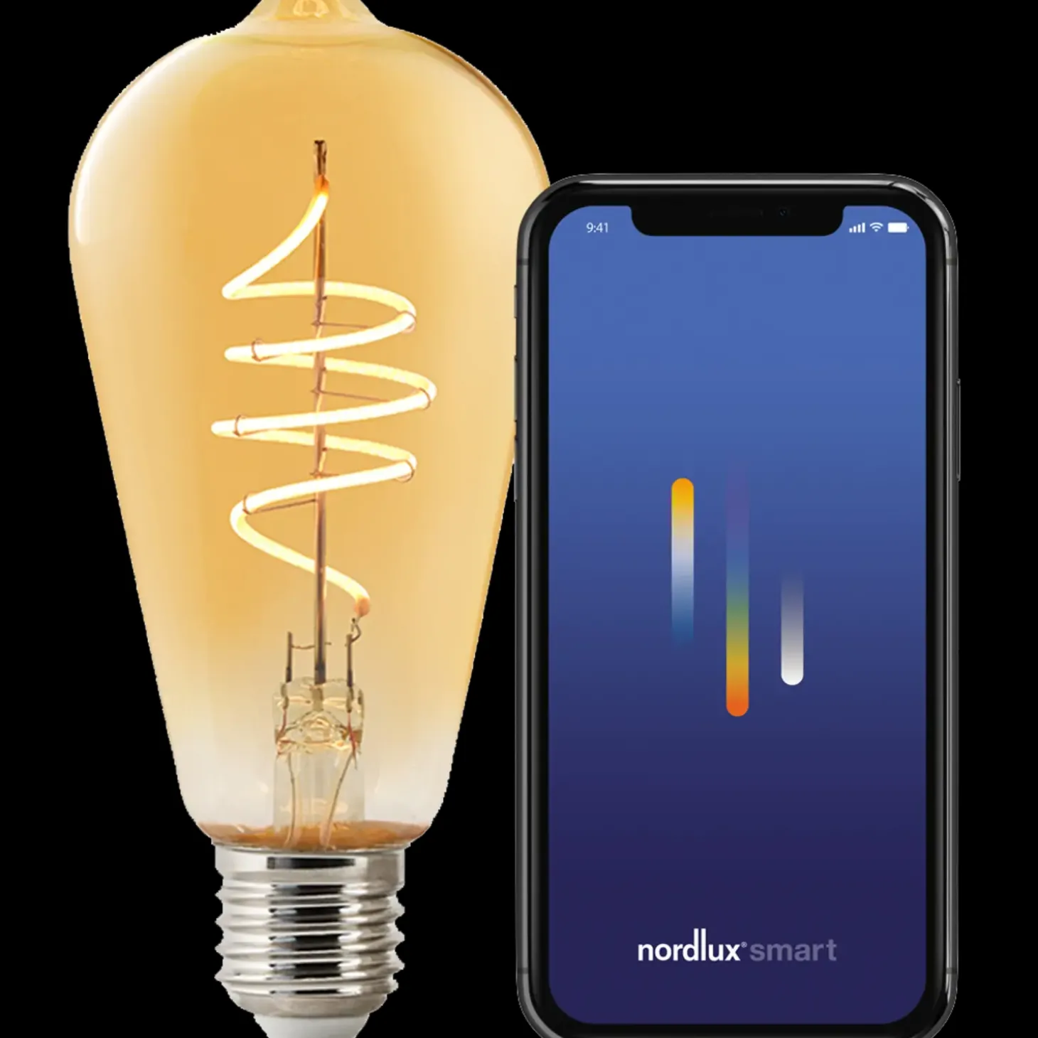 Nordlux smart pære LED E27 ST64 4,7W ravfarvet