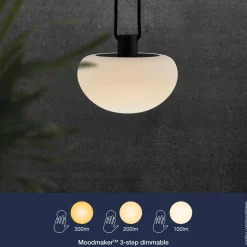 Nordlux Sponge batteri havelampe pendel Ø20 hvid/sort