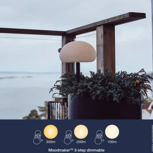 Nordlux Sponge batteri havelampe pendel Ø20 hvid/sort