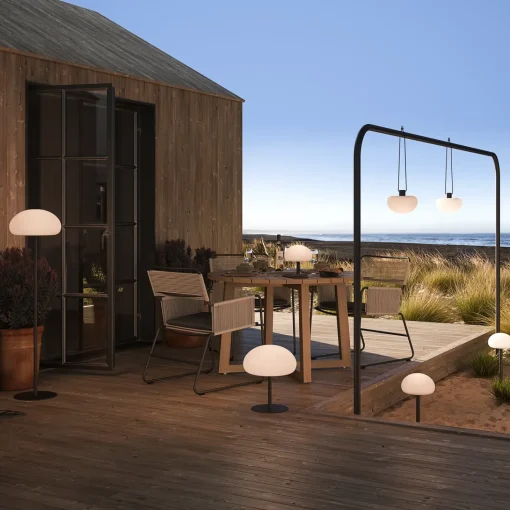 Nordlux Sponge batteri havelampe pendel Ø20 hvid/sort