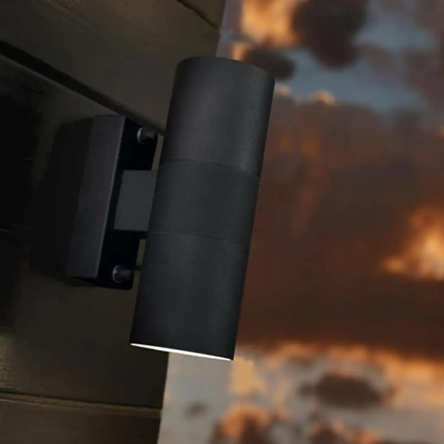 Nordlux Tin udendørs væglampe 2 lyskilder sort