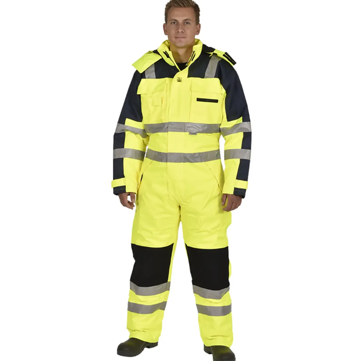 Ocean termokedeldragt med refleks gul/navy str. 2XL