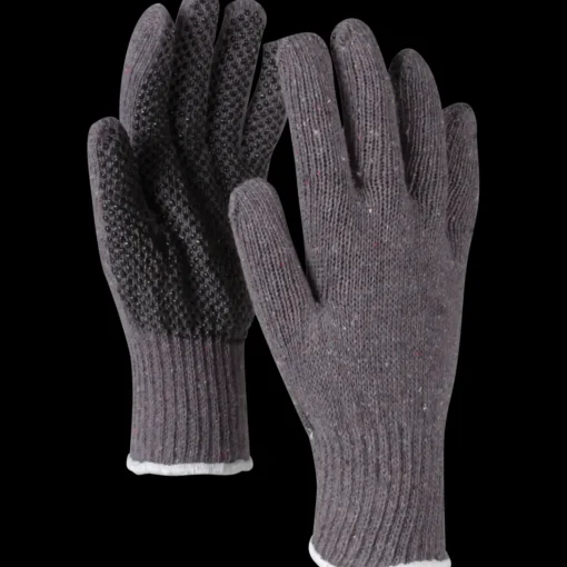OX-ON 13300 Knitted Comfort grå handske m/sorte dotter str. CE10
