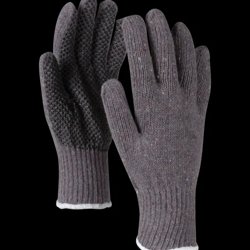 OX-ON 13300 Knitted Comfort grå handske m/sorte dotter str. CE10