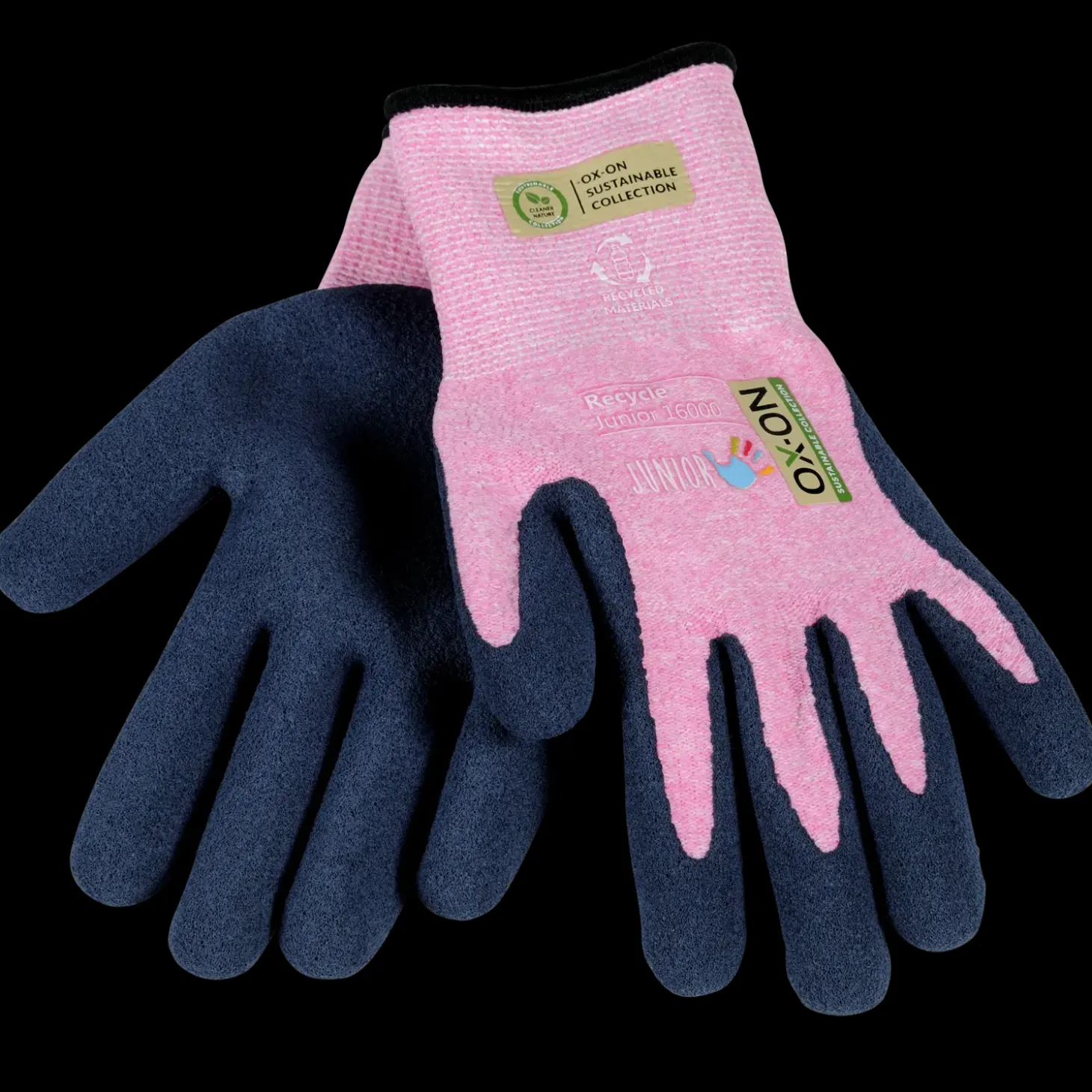OX-ON 16000 Recycle Junior arbejdshandsker str. 4-6 år pink