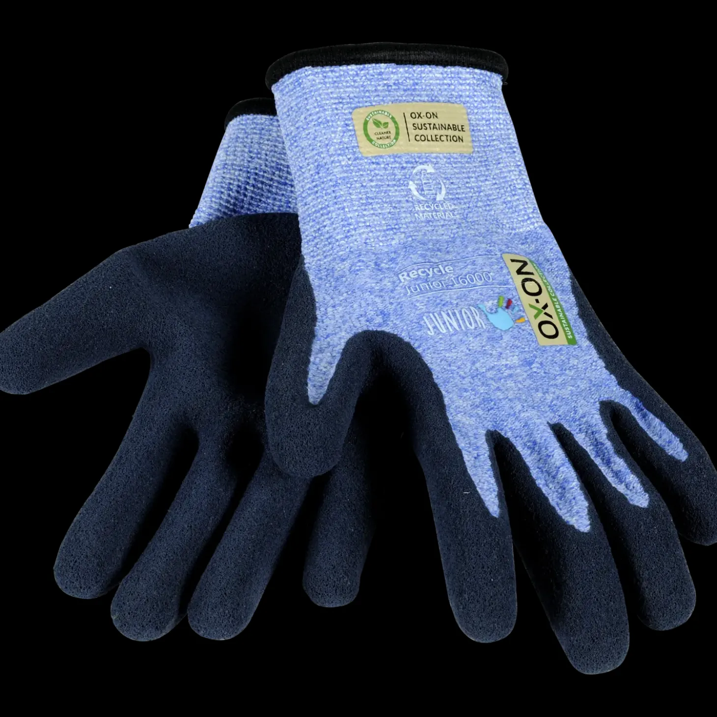 OX-ON 16000 Recycle Junior arbejdshandsker str. 6-8 år blå