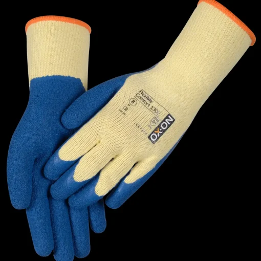 OX-ON Flexible Comfort 1302 handske gul/blå str. CE 08