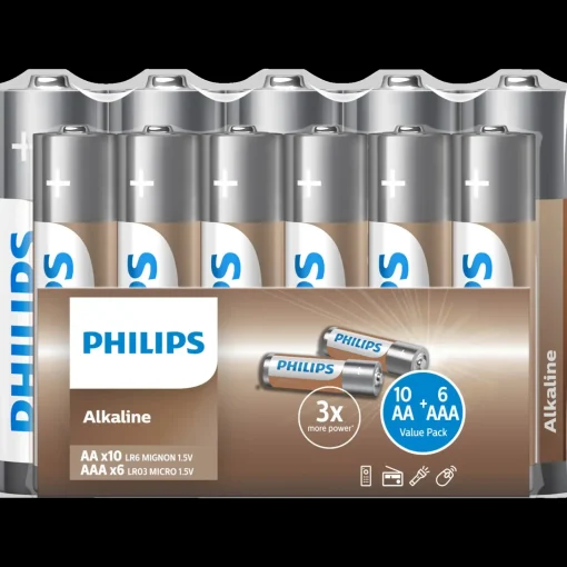 Philips AA+AAA batterier 16 stk