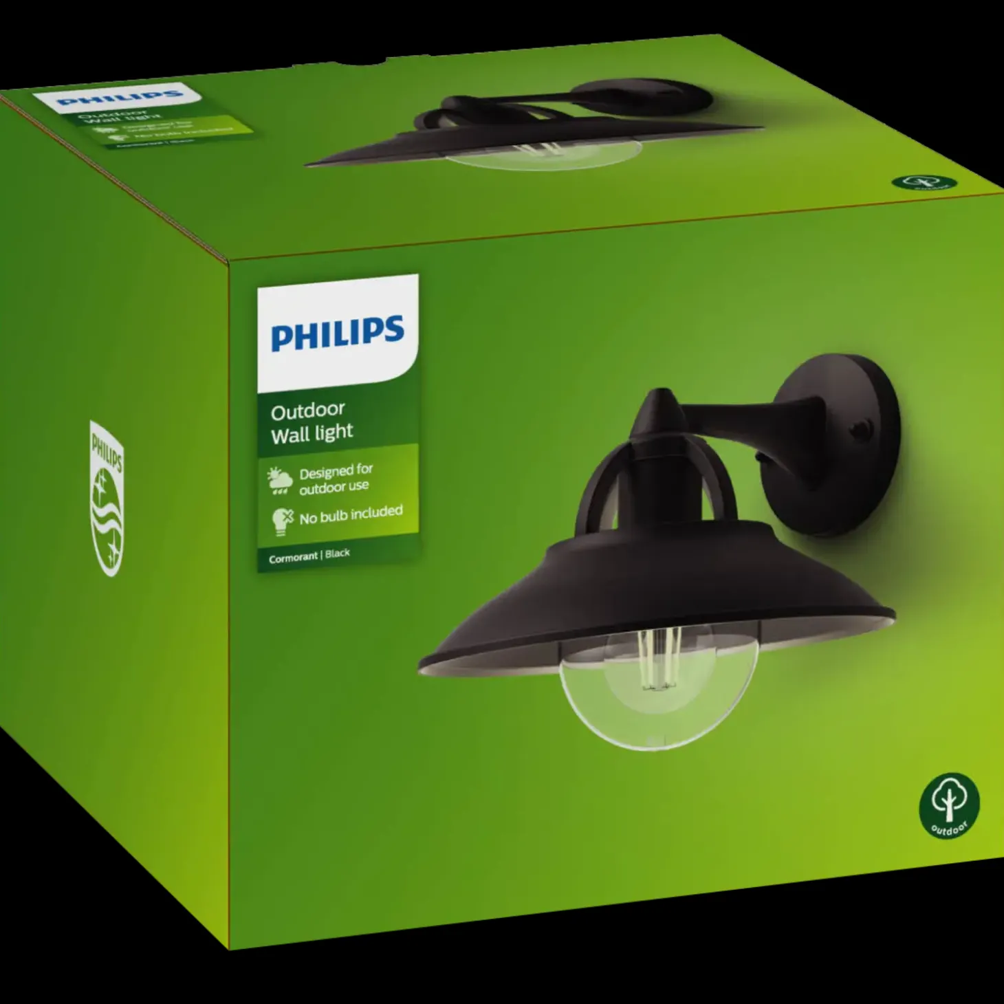 Philips Cormorant udendørs væglampe sort